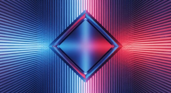 Dynamic blue and red geometric design with radiant light for modern backgrounds and futuristic concepts