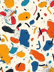 Fototapeta premium Abstract Organic Shape Cute Fun Vector Illustration Colorful Playful White Background