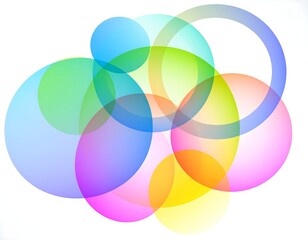 Obraz premium Colorful Overlapping Circles - A Vibrant and Abstract Design.