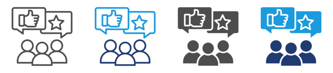 customer review icon set with multiple style