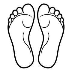 Simple outline of two bare feet facing forward