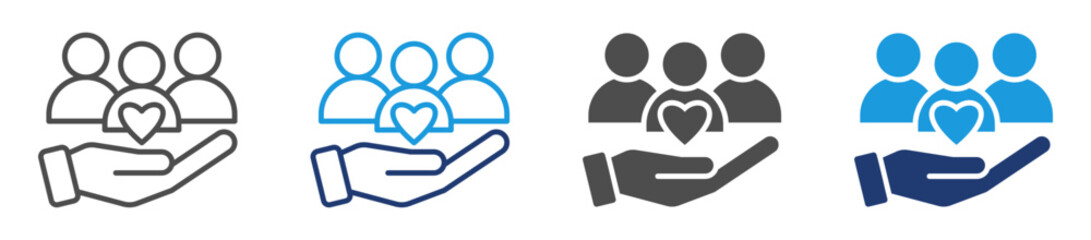 community building icon set with multiple style