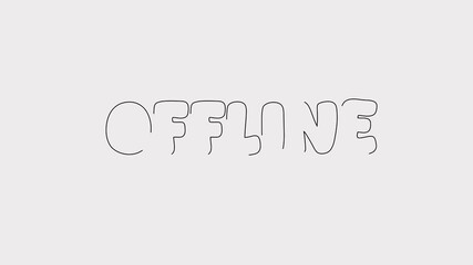 Offline concept with 3D illustration of a word sign on the internet web, featuring a vector logo design and a love symbol letter - Powered by Adobe