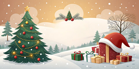 Minimalist abstract Christmas art with geometric trees ,A modern festive holiday design golden snowflakes, warm to beautiful gradient background.