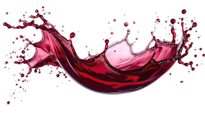 Vivid, stylized liquid in motion, bursting with crimson hues against a dark background