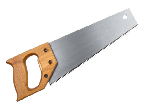 Wood saw isolated on transparent background.