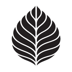 Black leaf silhouette with veins