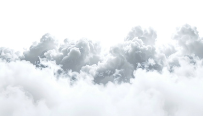 A fluffy cumulus cloud formation with a black background, simulating a heavenly atmosphere