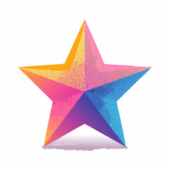 Obraz premium 3d star shape with stipple dots photocopy effect. Abstract retro y2k geometric futuristic icons in gritty gradient texture.