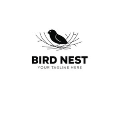 Nest bird nature icon logo