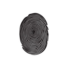 Fototapeta premium Fingerprint black and color icon mark human security vector design.
