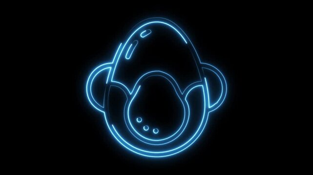 Vibrant glowing blue abstract futuristic design, perfect for modern tech branding or unique digital art projects, dynamic neon style for impactful visuals