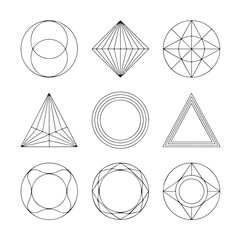 Geometric shapes and patterns, abstract design elements