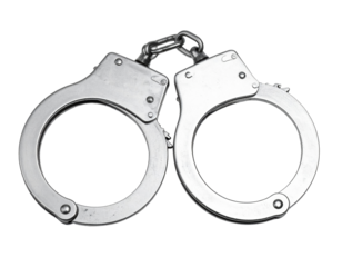 Handcuffs isolated on transparent background.