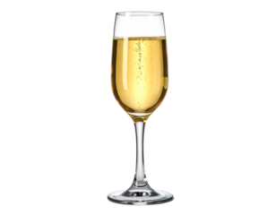 Champagne glass isolated on transparent background.