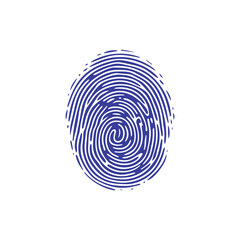 Fototapeta premium Fingerprint black and color icon mark human security vector design.