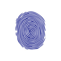 Fototapeta premium Fingerprint black and color icon mark human security vector design.