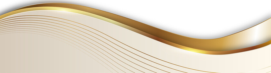 Elegant Beige and Gold Wave Banner