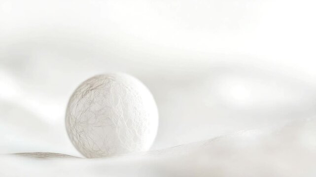 A white egg sits atop a pile of soft feathers