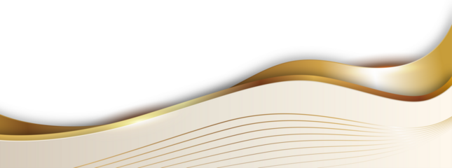 Elegant Beige and Gold Wave Banner