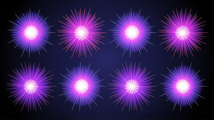 Festive fireworks display at night sky for holiday celebration and festival