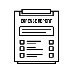 Expense report document on a clipboard, representing financial tracking, budgeting, and accounting