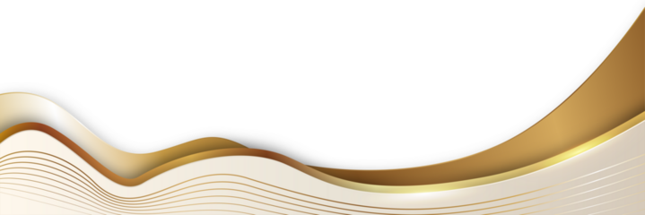 Elegant Beige and Gold Wave Banner