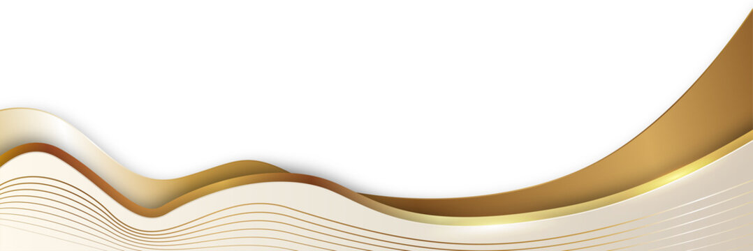 Elegant Beige and Gold Wave Banner