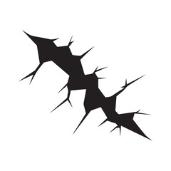 Fototapeta premium Crack black icon effect line vector scratch design.