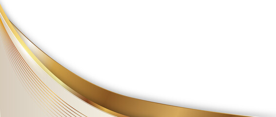 Elegant Beige and Gold Wave Banner
