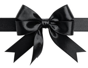 Black bow for black friday isolated on transparent background.