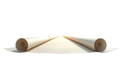 A rolled-up scroll of parchment spreads open on a dark backdrop, softly lit