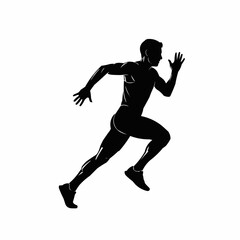 Dynamic Silhouette of a Sprinter in Full Stride.
