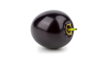 Single Black Olive Isolated on White Background.