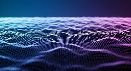 Abstract digital landscape with glowing dots and gradient colors