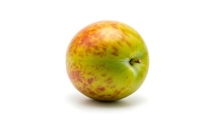 Single Fresh Ripe Apple on White Background.