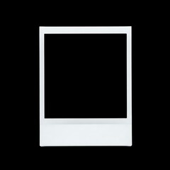 White Border Instant Photo Frame Template for Memories and Creative Design on a Black Background