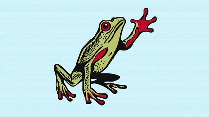 Vibrant Red-Eyed Tree Frog Illustration