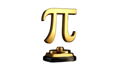 Gleaming gold mathematical constant against a stark black backdrop