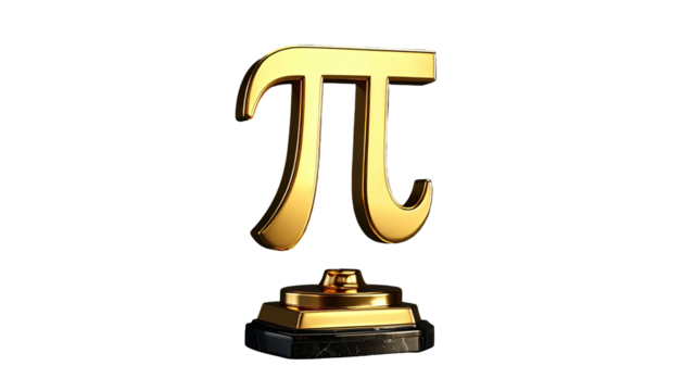 Gleaming gold mathematical constant against a stark black backdrop