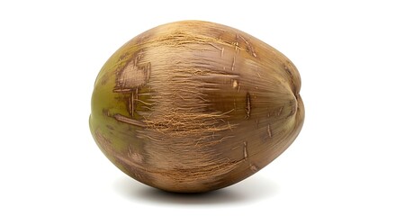Whole Green Coconut Fruit Isolated on White Background.
