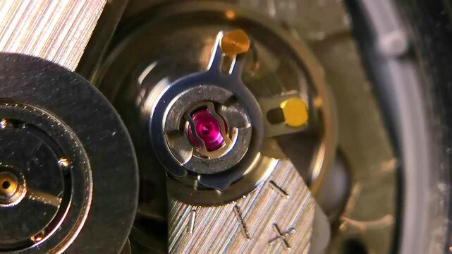 Precision Watch Mechanism Macro Featuring Balance Wheel Assembly