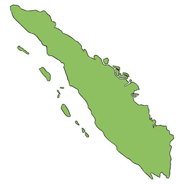 Sumatra map illustration hand drawn isolated vector