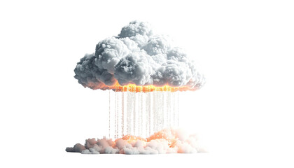 A stylized mushroom cloud in digital artwork on a solid black background