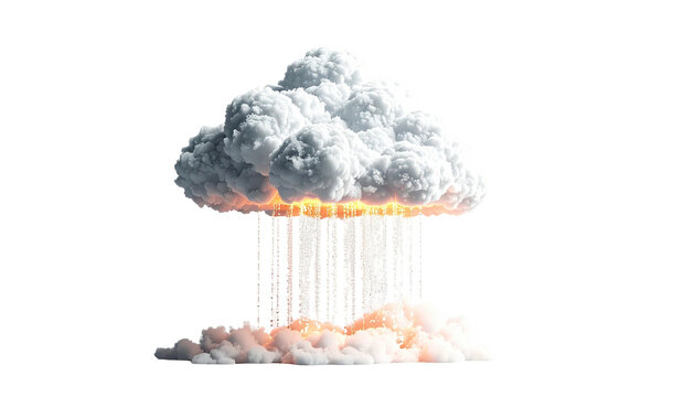 A stylized mushroom cloud in digital artwork on a solid black background