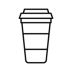 Outline icon of a disposable coffee cup with lid