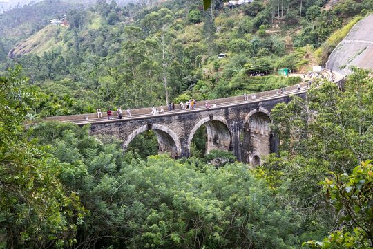The Nine Arch Bridge also called the Bridge in the Sky, a viaduct bridge near Ella, Sri Lanka