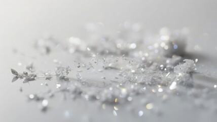 Elegant silver glitter and sparkly embellishments create a magical winter scene