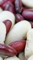 mixed white and red beans. background or texture