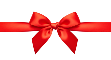 Bright red satin ribbon tied in a bow across a dark background isolated on a transparent background red ribbon 2